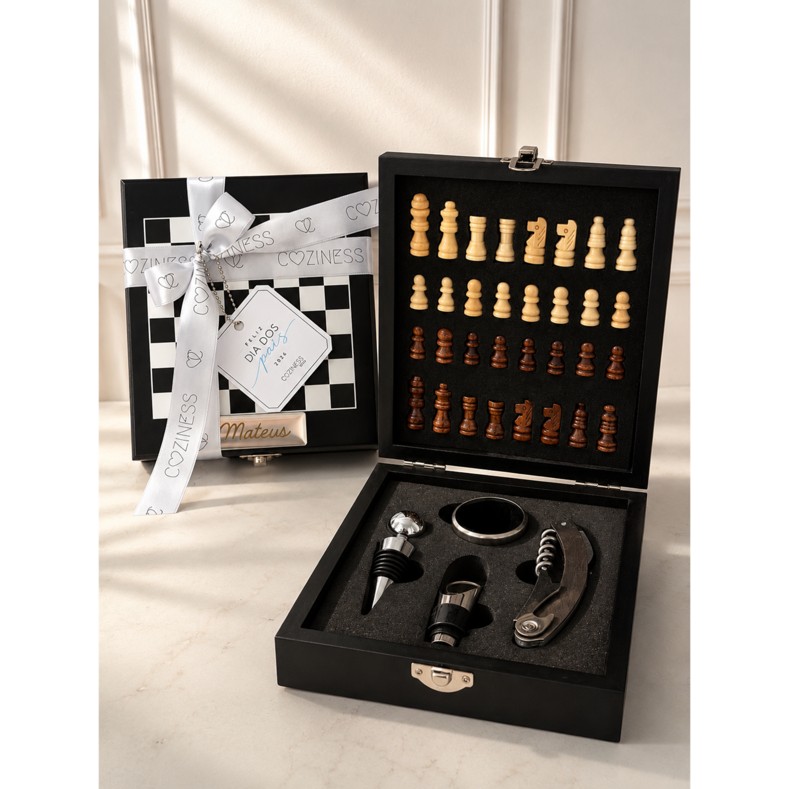 Kit Vinho Xadrez 4 Peças
