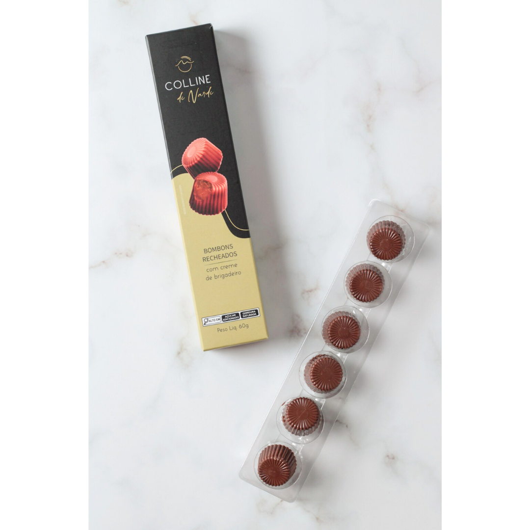 Estojo de Bombons ao Leite com Recheio de Brigadeiro Colline di Nardi 60g - Imagem 2
