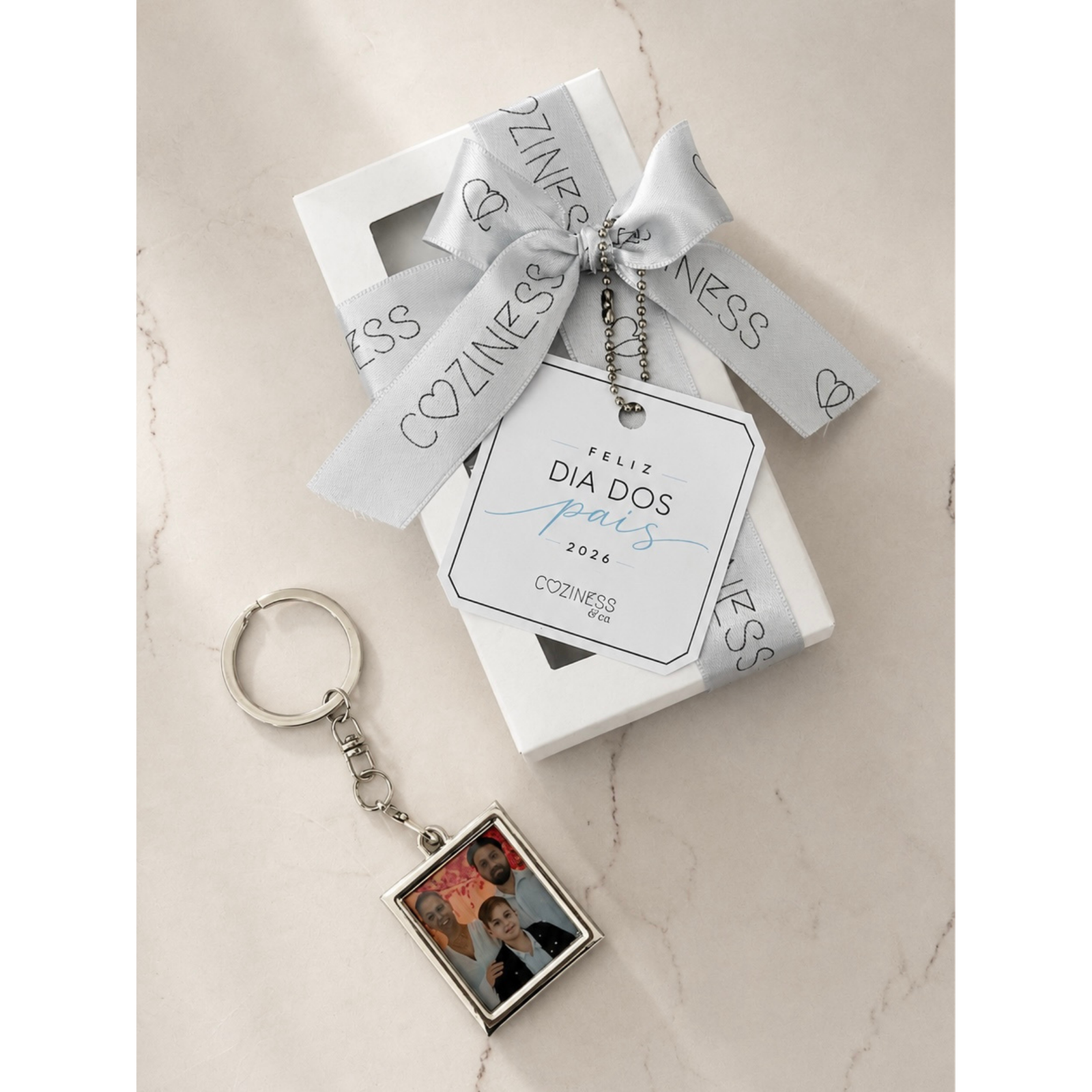 Chaveiro Porta-foto Inox Personalizado